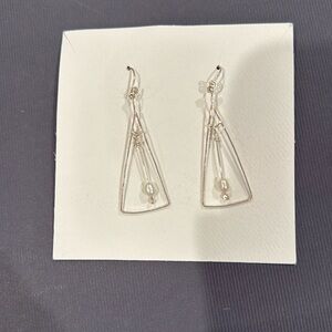 Silver and pearl earrings never worn